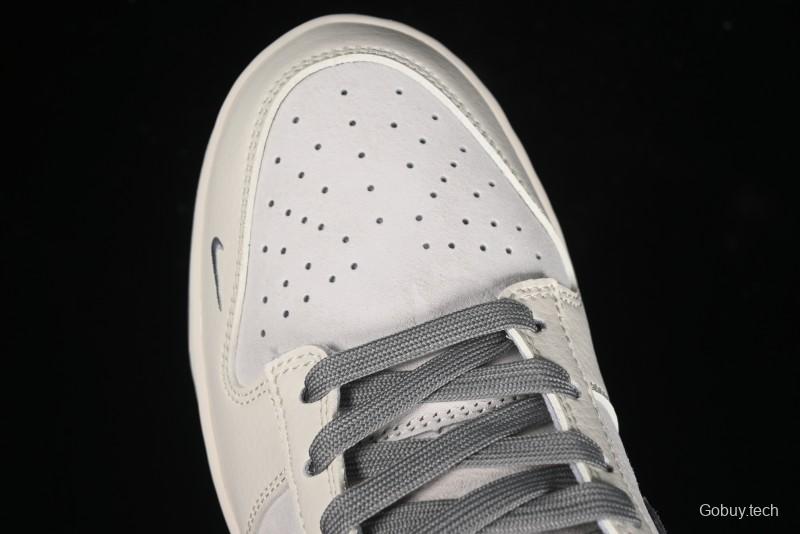 Nike SB Dunk Low Stussy Collaboration - Grey Pigskin Red Tail Anniversary High-End Custom Low-Top Casual Skate Shoes - XY2025-015