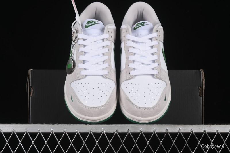 Nike SB Dunk Low Anniversary Customized Casual Sneakers with Green Swoosh - KK1888-013