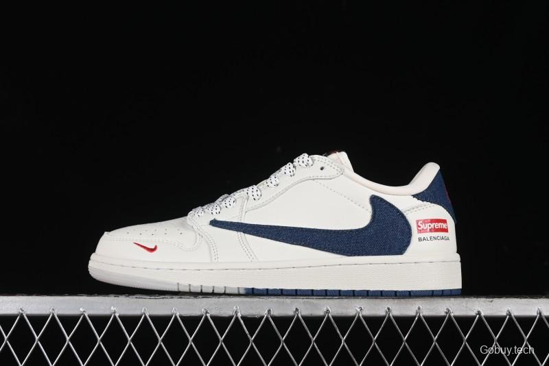 Nike Travis Scott x Fragment Design x Air Jordan 1 Low OG SP AJ1 Supreme Collaboration - JH6088-608