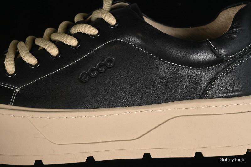 Ecco Street Light Series Autumn Height-Increasing Round-Toe Versatile Casual White Sneakers - 63311901001