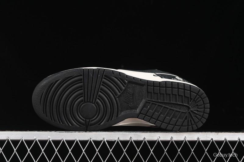 Nike SB Dunk Low Carhartt Collaboration - Off White Black Swoosh Anniversary Custom Low-Top Casual Skate Shoes - SJ1089-005