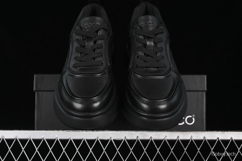 Ecco Street ACE Series Autumn New Retro Fashion Genuine Leather Platform Casual Sneakers - 63336101001