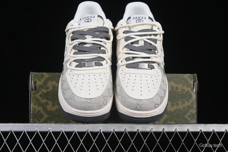Nike Air Force 1 '07 Low Gucci Collaboration Smoke Gray Drawstring Casual Sneakers - SJ1198-105