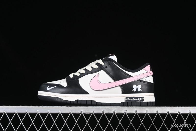 Nike SB Dunk Low Butterfly Bow Black White Pink Low-Top Casual Skate Shoes - BP1220-009