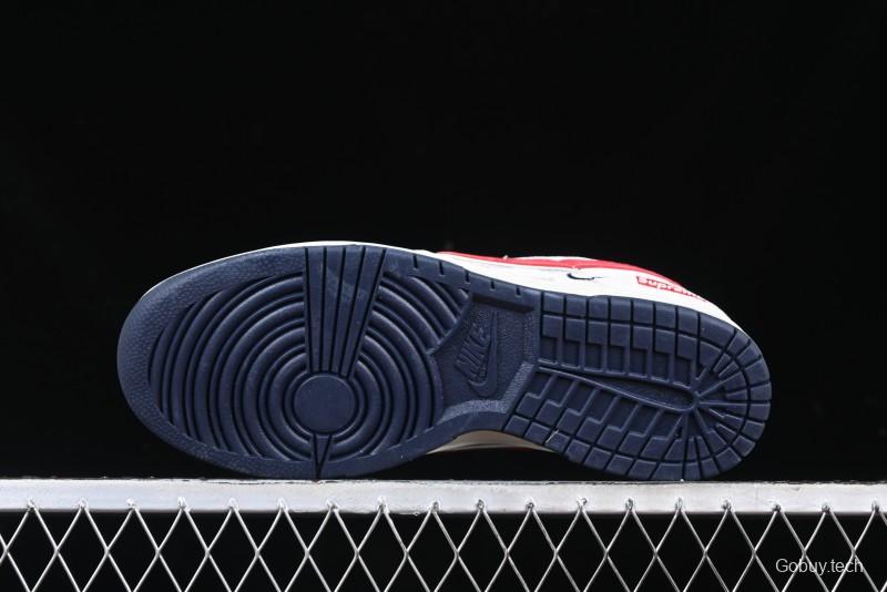 Nike SB Dunk Low Supreme Collaboration - Grey Pig Suede with Red Swoosh Anniversary Custom Edition Low-Top Casual Skate Shoes - CH8311-232