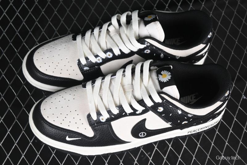 Nike SB Dunk Low Lightning Collaboration Daisy Black Check Anniversary Customized Low-Top Casual Sneakers - DJ2024-069