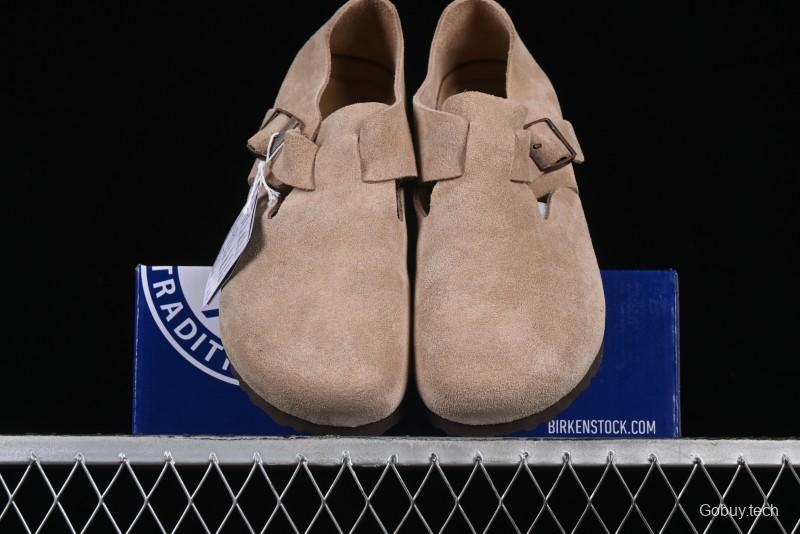 Birkenstock London BS Unisex Slip-On Comfort Shoes with Soft Suede Leather and Lambswool Insole - G.D4