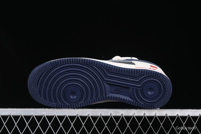Nike Air Force 1 '07 Low UN Collaboration White Blue Lace-Up Casual Sneakers - SJ1198-103