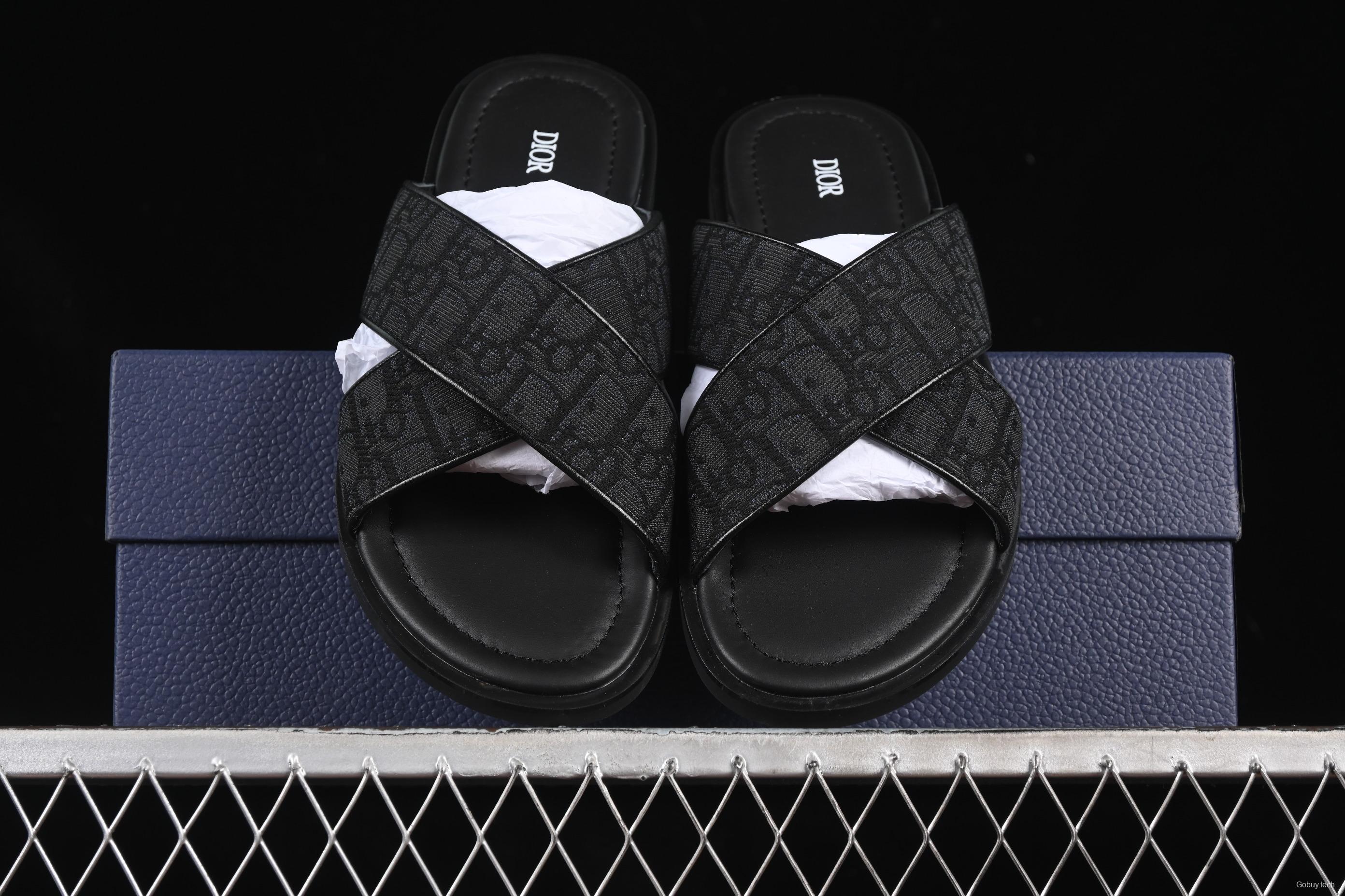 Dior Alias Oblique Summer Men's Lace-Up Casual Sandals with Cross-Strap Design - 3SA126ZSA