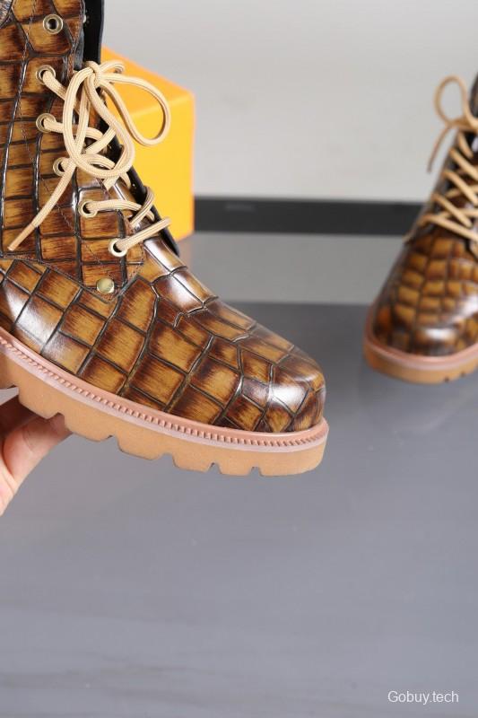 2024 Men Louis Vuitton Brown Leather Casual High-top MJ00470