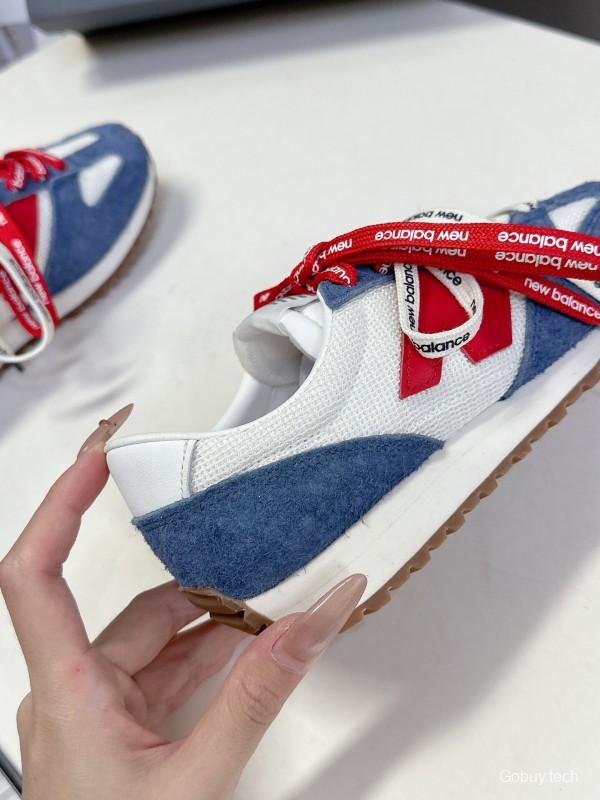2025 Women New Balance Blue White Suede Mesh Retro Running Shoes
