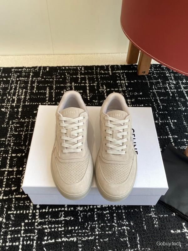 2025 Women Celine Beige Suede Sneakers KFY00310