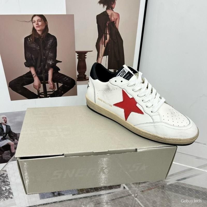 2024 Unisex GGDB White Red Leather Low Top Sneakers MJ00260