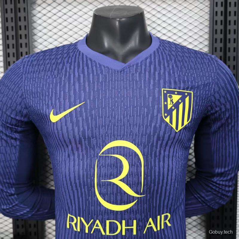 Player Version 25/26 Atletico Madrid Away Blue Long Sleeve Jersey