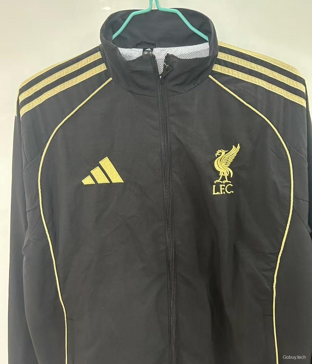 25/26 Liverpool Black Windbreaker