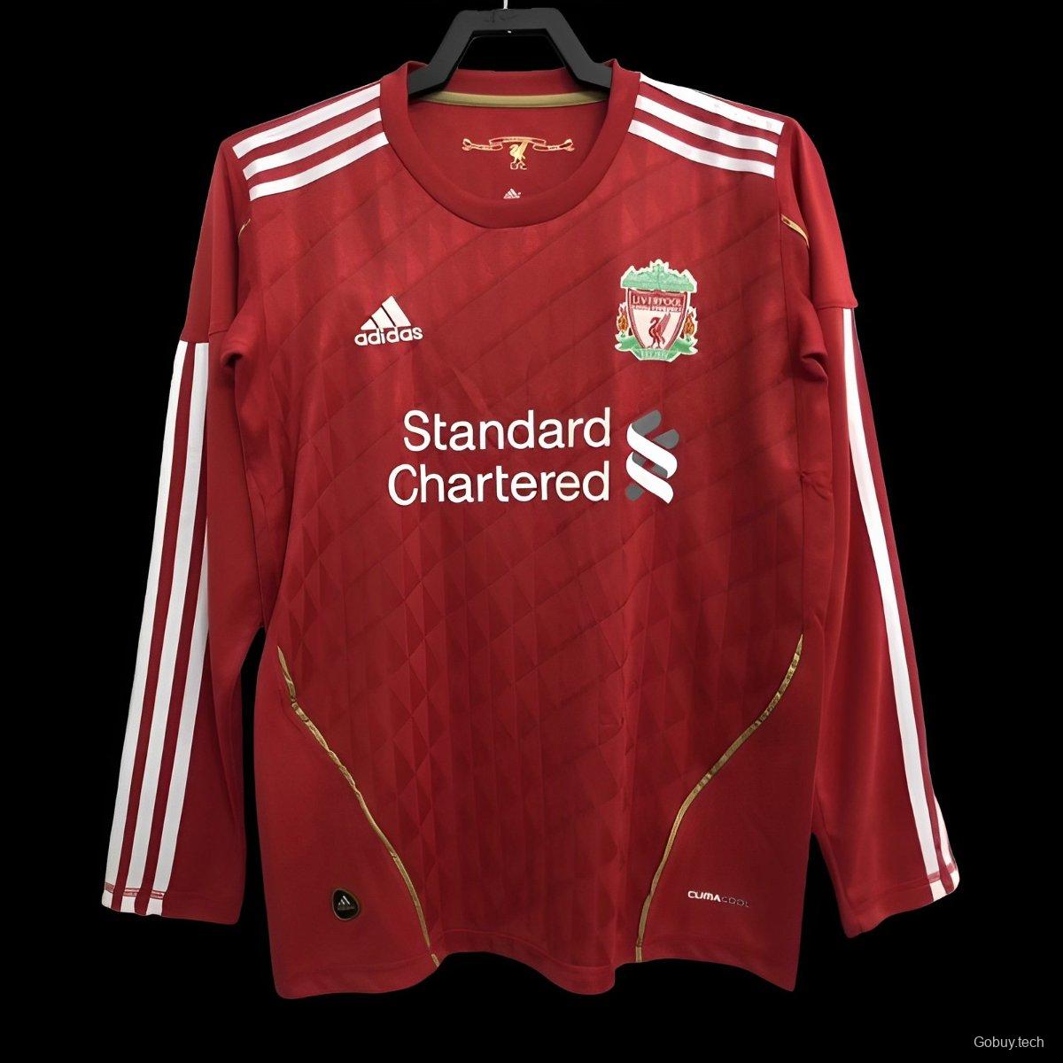 Retro 10/11 Liverpool Home Long Sleeve Soccer Jersey