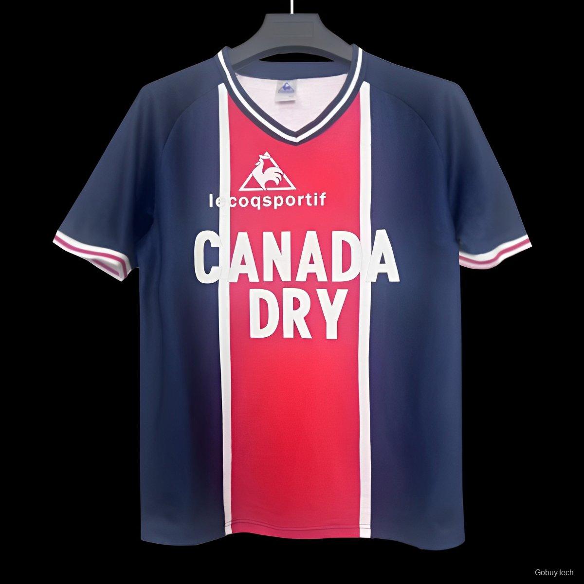 Retro 74/75 PSG Home Cotton Jersey With Velvet Sponsor